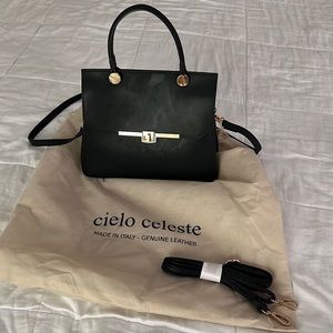 Cielo Celeste genuine leather handbag made in Italy